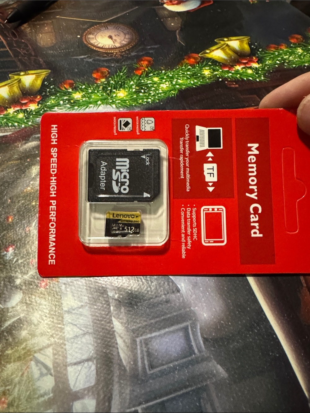 Lenovo 512GB microSD Memory Card and SD Adapter - Red Packaging, Black Card
